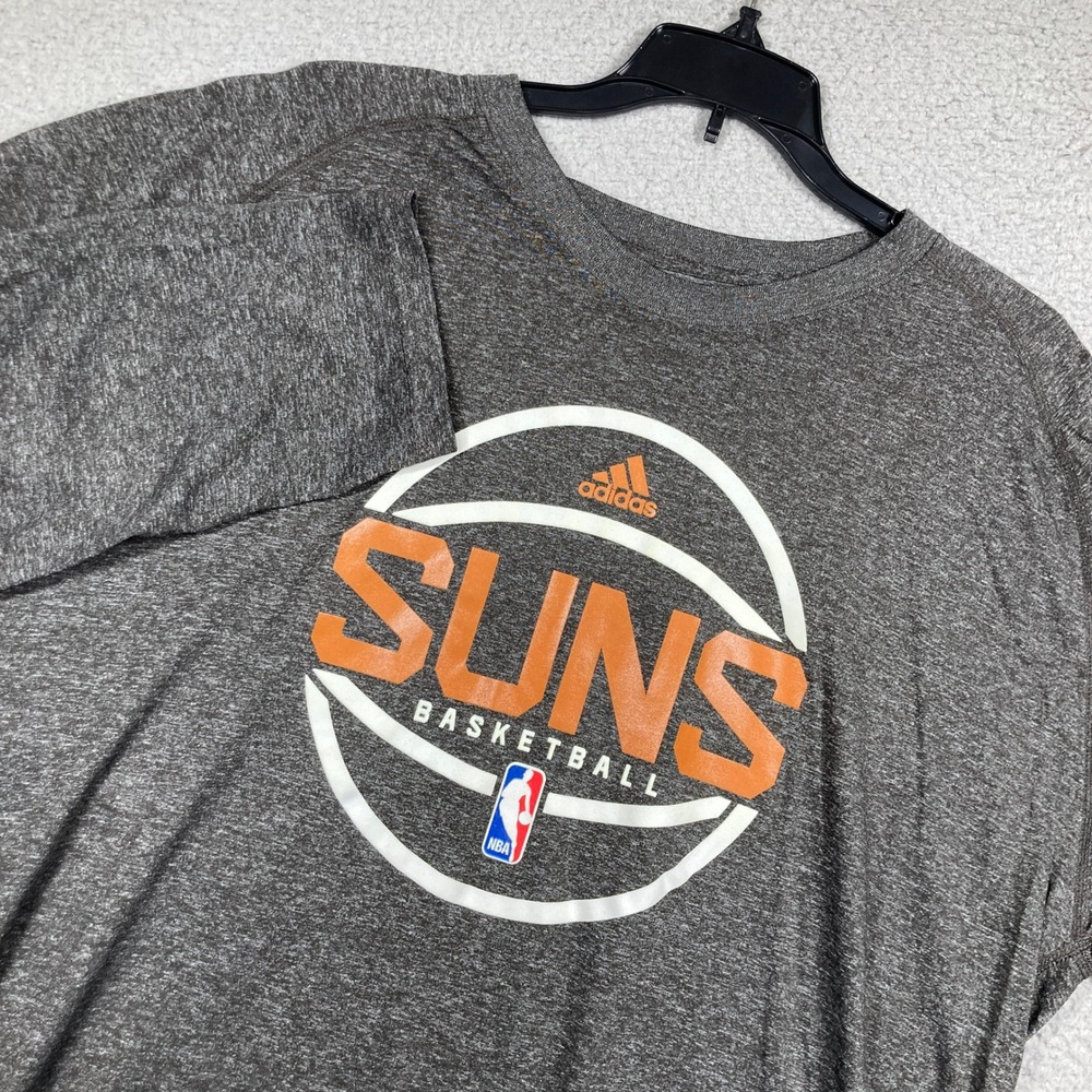 Phoenix Suns Shirt Mens 2X Grey Adidas Long Sleeve NBA Basketball Ultimate Tee